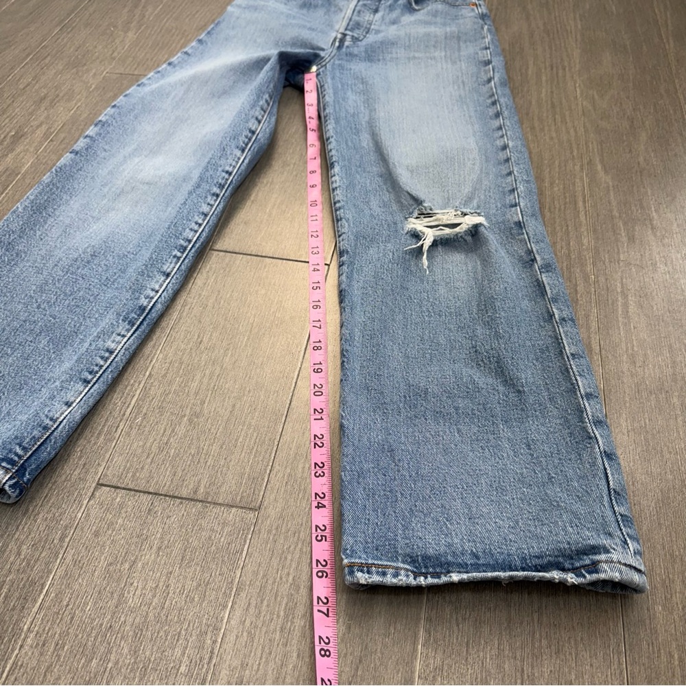 Levi's Premium Ribcage Straight Jeans Haters Gonna Hate 27 High Rise Ankle Big E - Picture 16 of 16